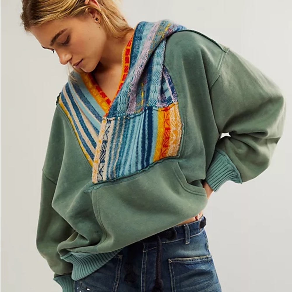 New without tags green Free People February hoodie sweatshirt in an XL